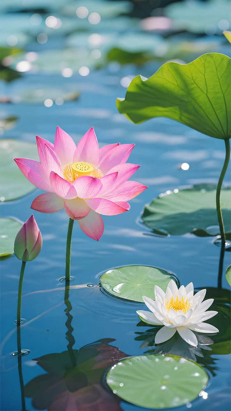 莲花 睡莲 水 花 4K壁纸