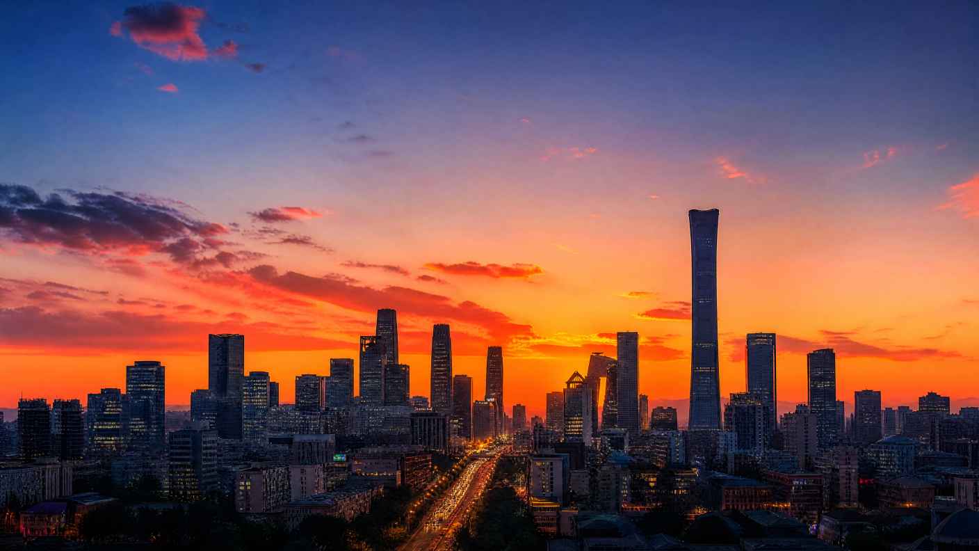 城市夕阳 高楼剪影 天空渐变橙蓝 都市浪漫 唯美街景 4K 壁纸